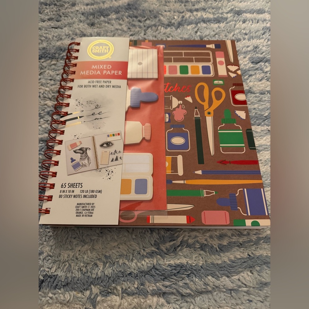 Craft Smith Mixed Media Paper Pad with 80 Sticky Notes